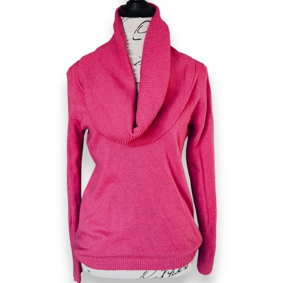 Banana Republic Merino Cashmere Cowl Neck Sweater Pink Size M - Picture 1 of 6